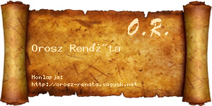 Orosz Renáta névjegykártya